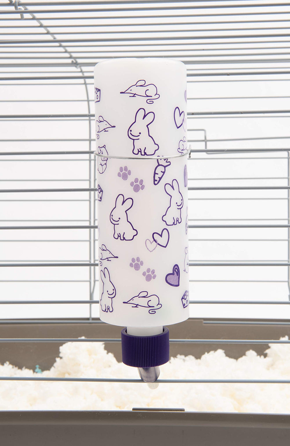 Botella Lixit con diseño colorido, adecuada para jaula de roedores.
