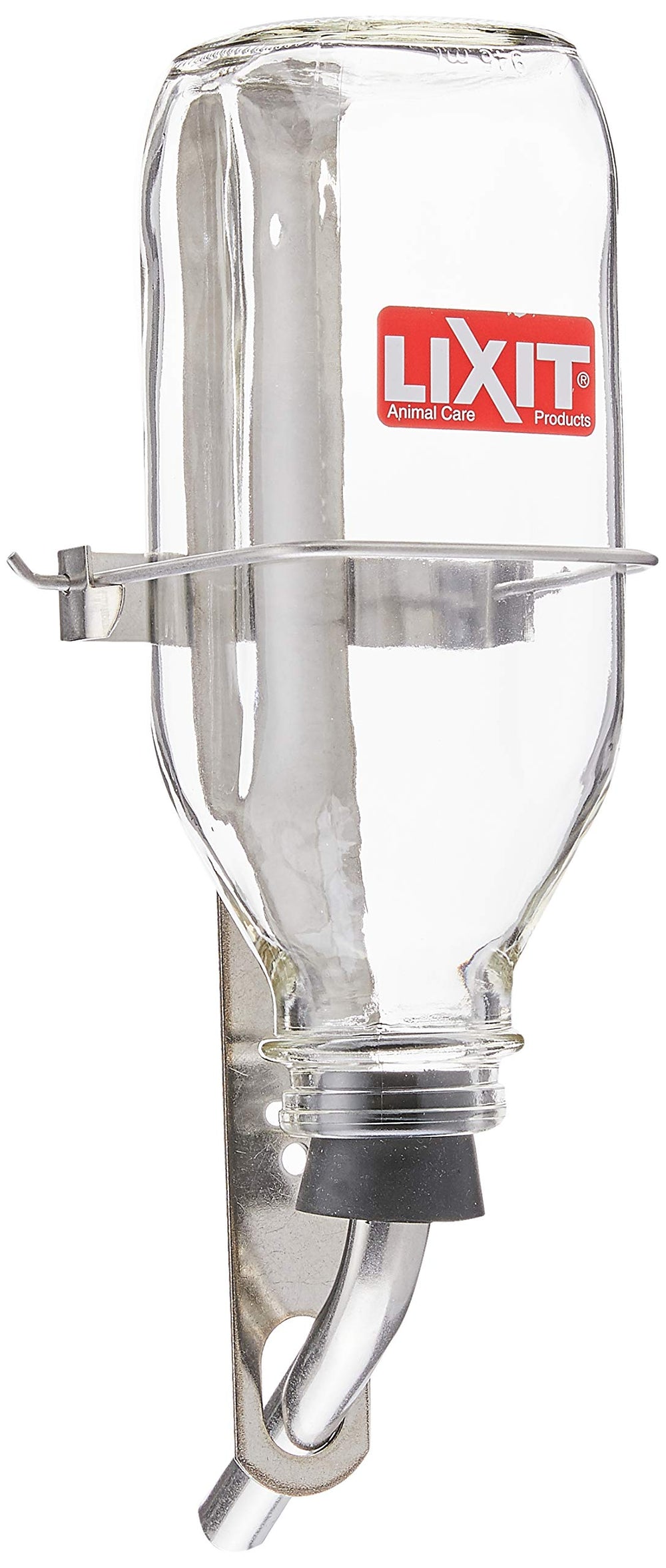 Lixit botella de vidrio con tubo de acero inoxidable, uso duradero
