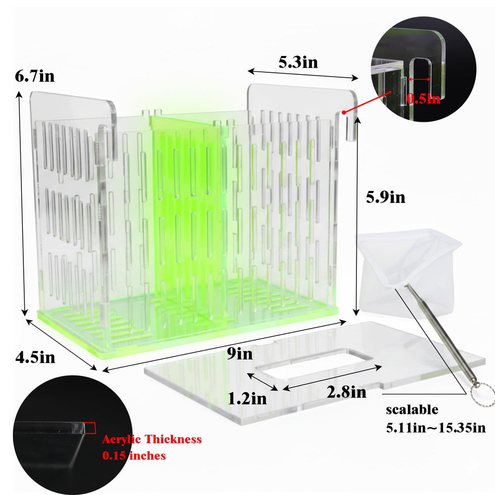 LIYAOLI caja de cría con divisor removible para mantenimiento fácil.
