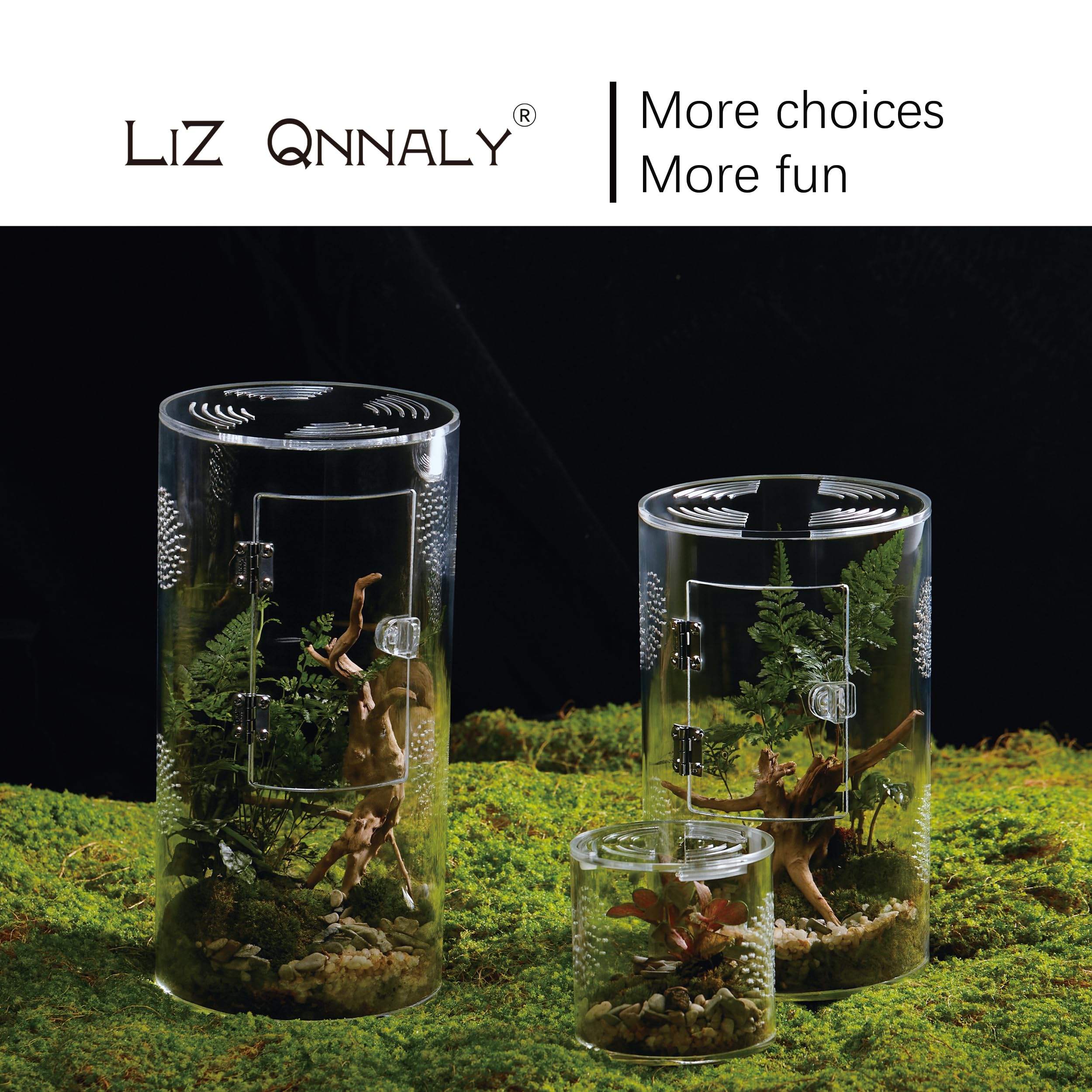 Terrario acrilico LIZ QNNALY apilable, configuraciones multiple.