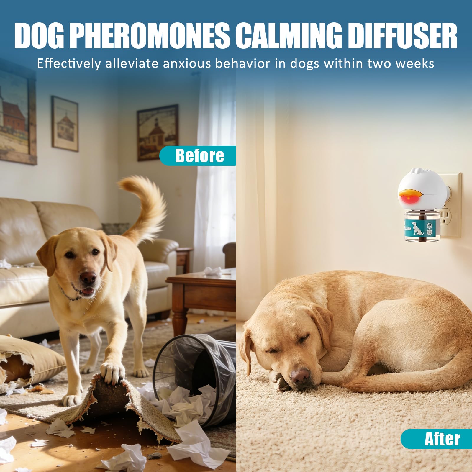 Difusor LKXDOV para perros ansiedad por separación ayuda a sentirse seguro