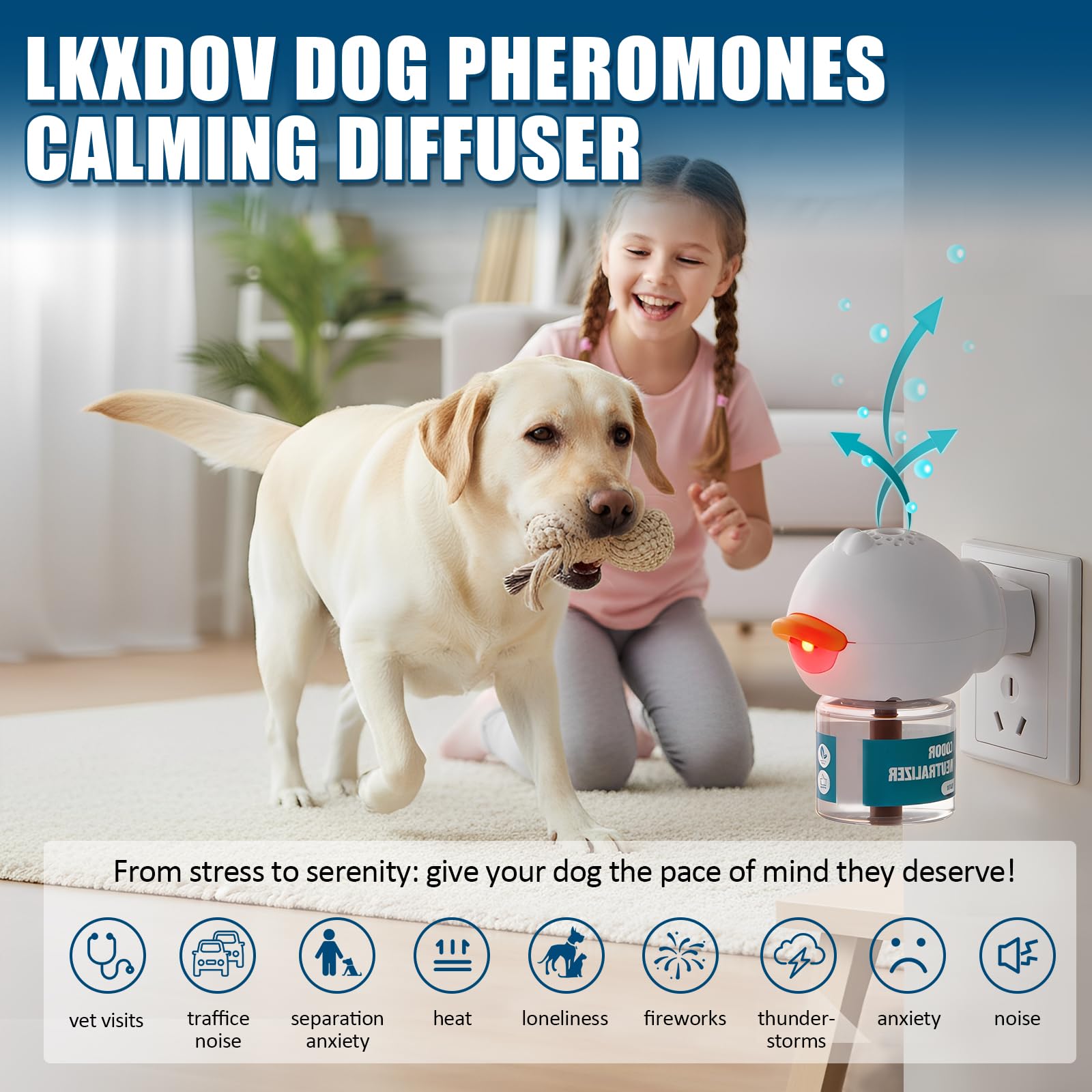 LKXDOV difusor para perros con dos enchufes facilita uso continuo
