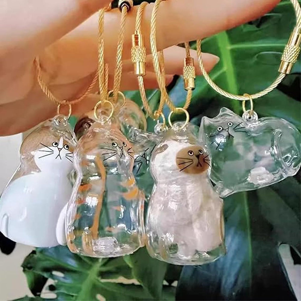 Llavero memorial pelo mascota dimensiones compactas fácil de llevar en cualquier bolso.