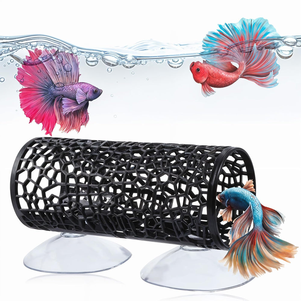 LLOUSSAK Betta túnel negro para juego y exploración en pecera.