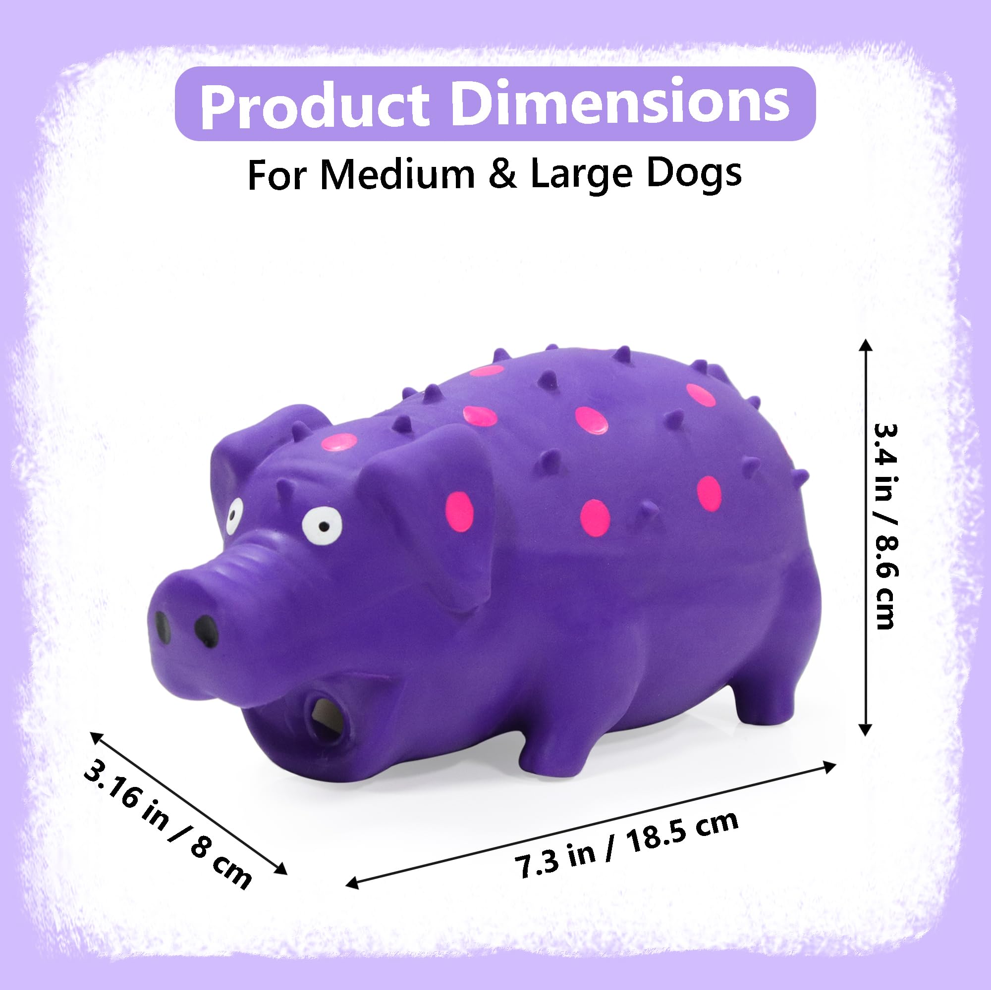 Cerdito morado para perros medianos y grandes con relieve