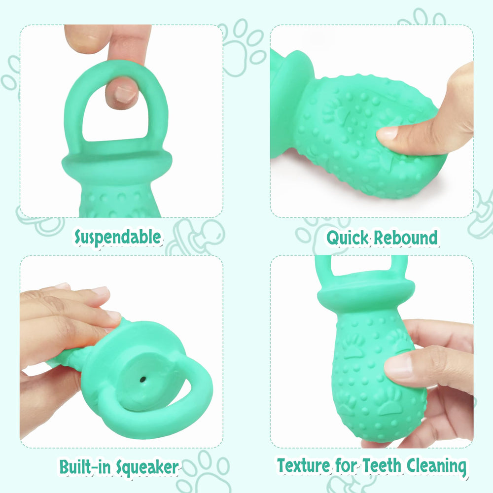 LLSPET Juguete masticable de látex para perros pequeños, masaje para encías.