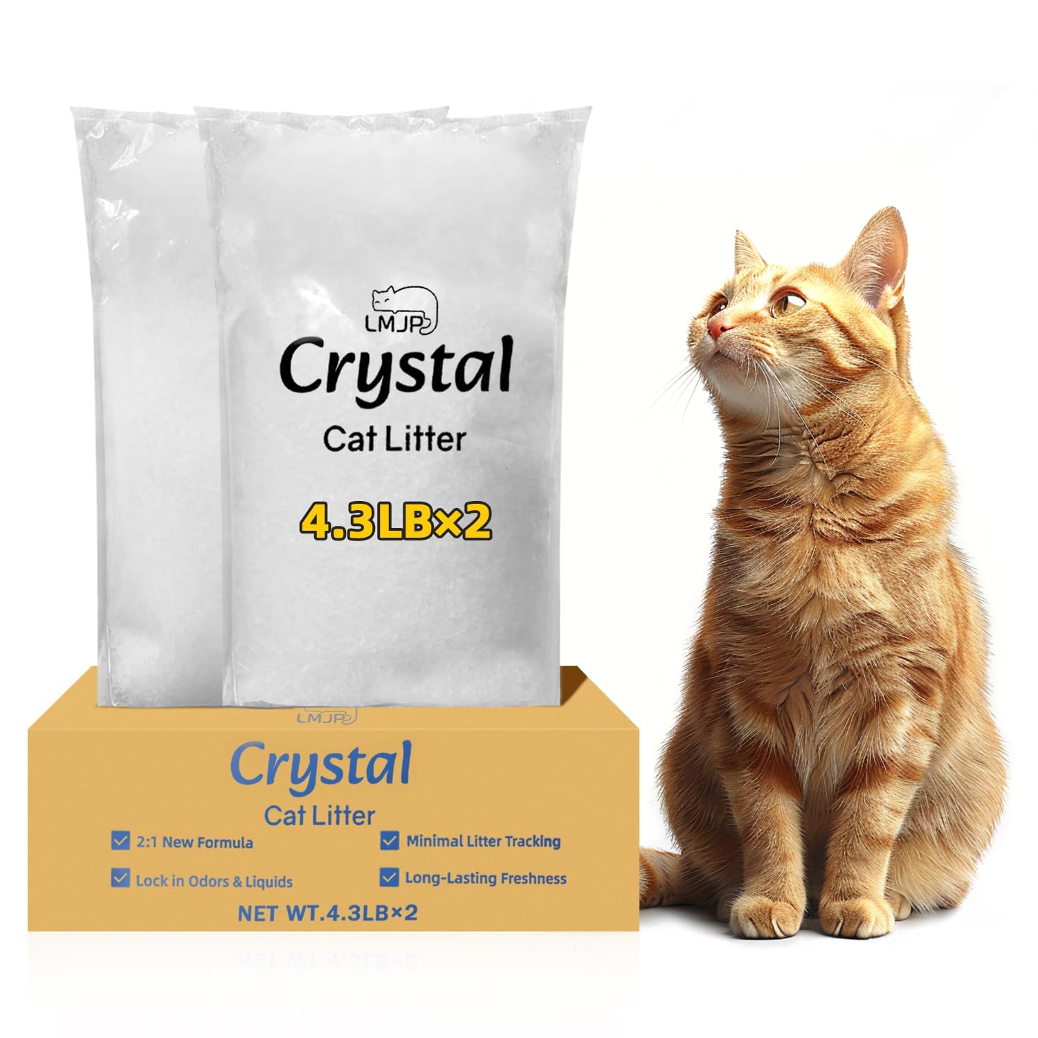 LMJP arena de cristal para gatos con absorción avanzada de humedad para bandeja limpia
