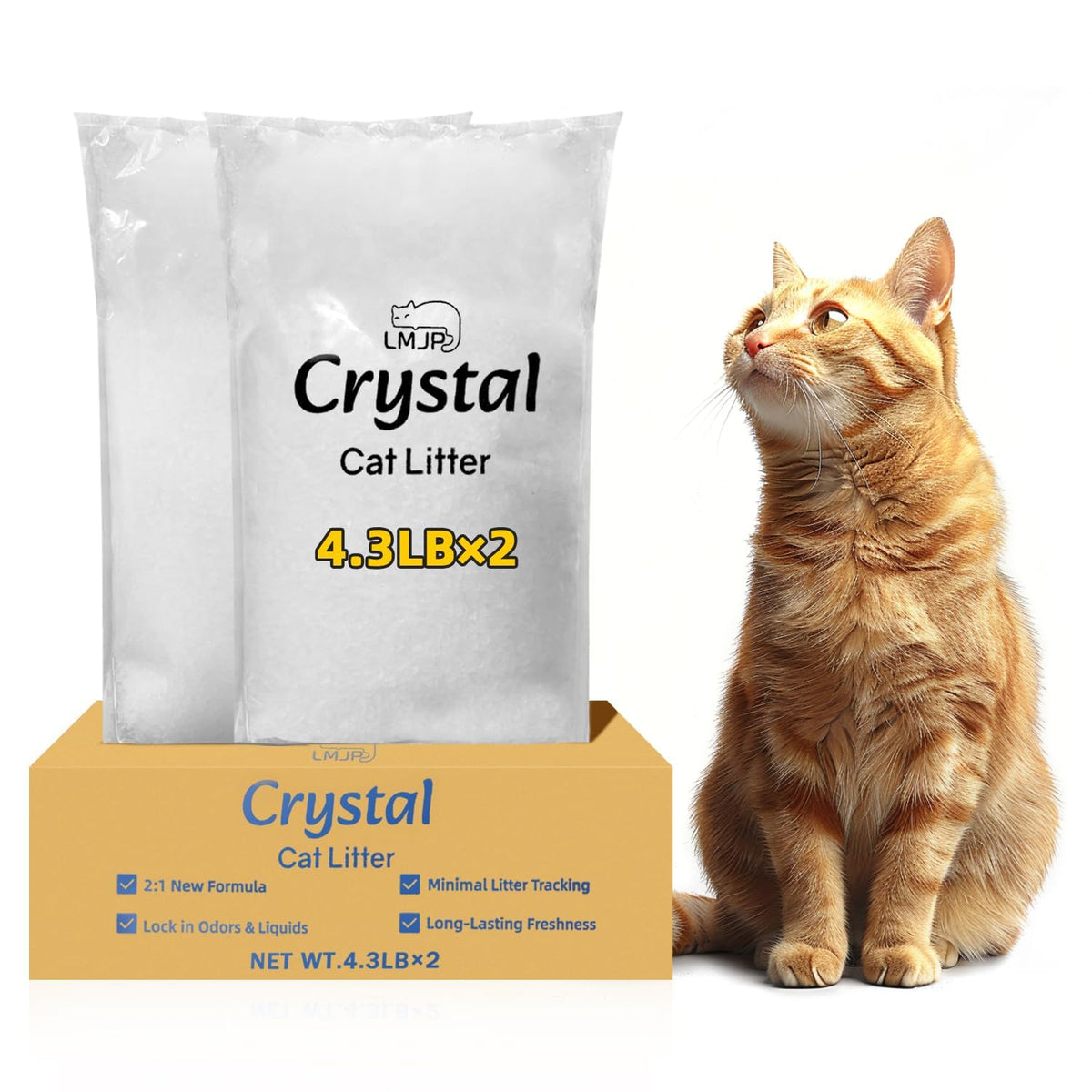 LMJP arena de cristal para gatos con absorción avanzada de humedad para bandeja limpia
