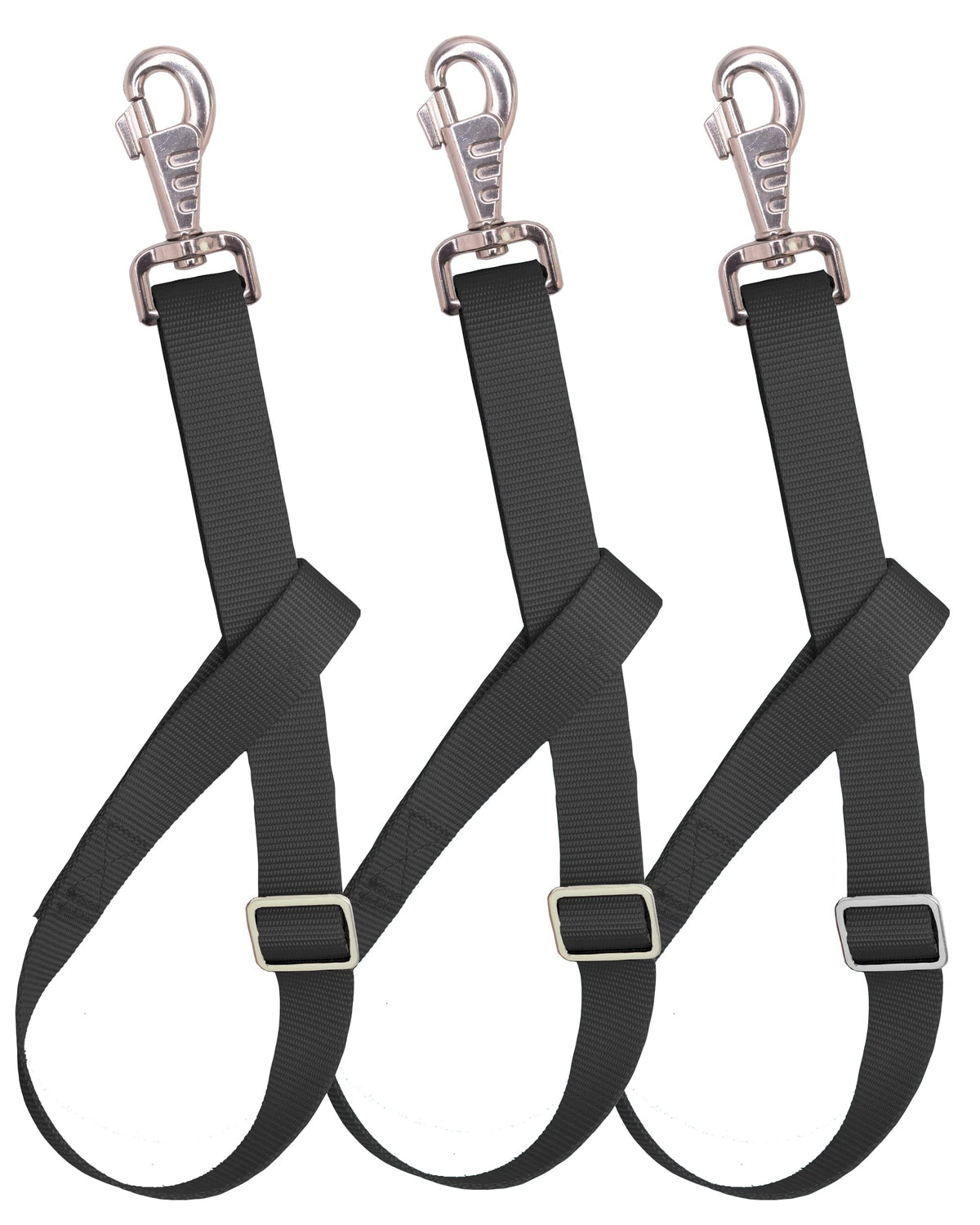 Loaged cinta nylon ajustable de 30 pulgadas con gancho níquel, ideal para uso exterior.