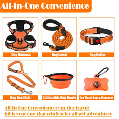Collar Lobeve naranja con costuras reflectivas para mayor visibilidad.