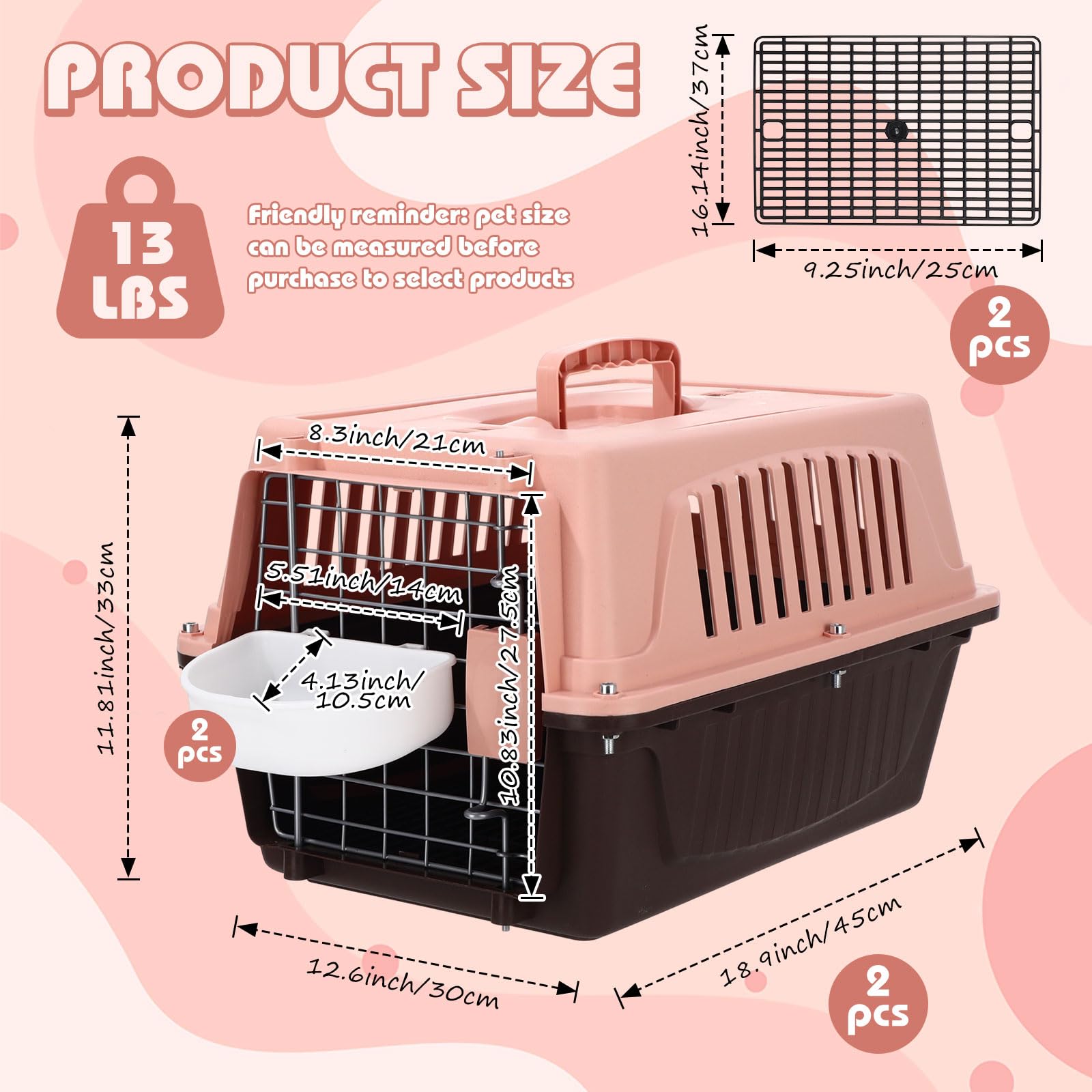 Locmeo transportín para mascotas, lateral con aberturas de aire para confort.