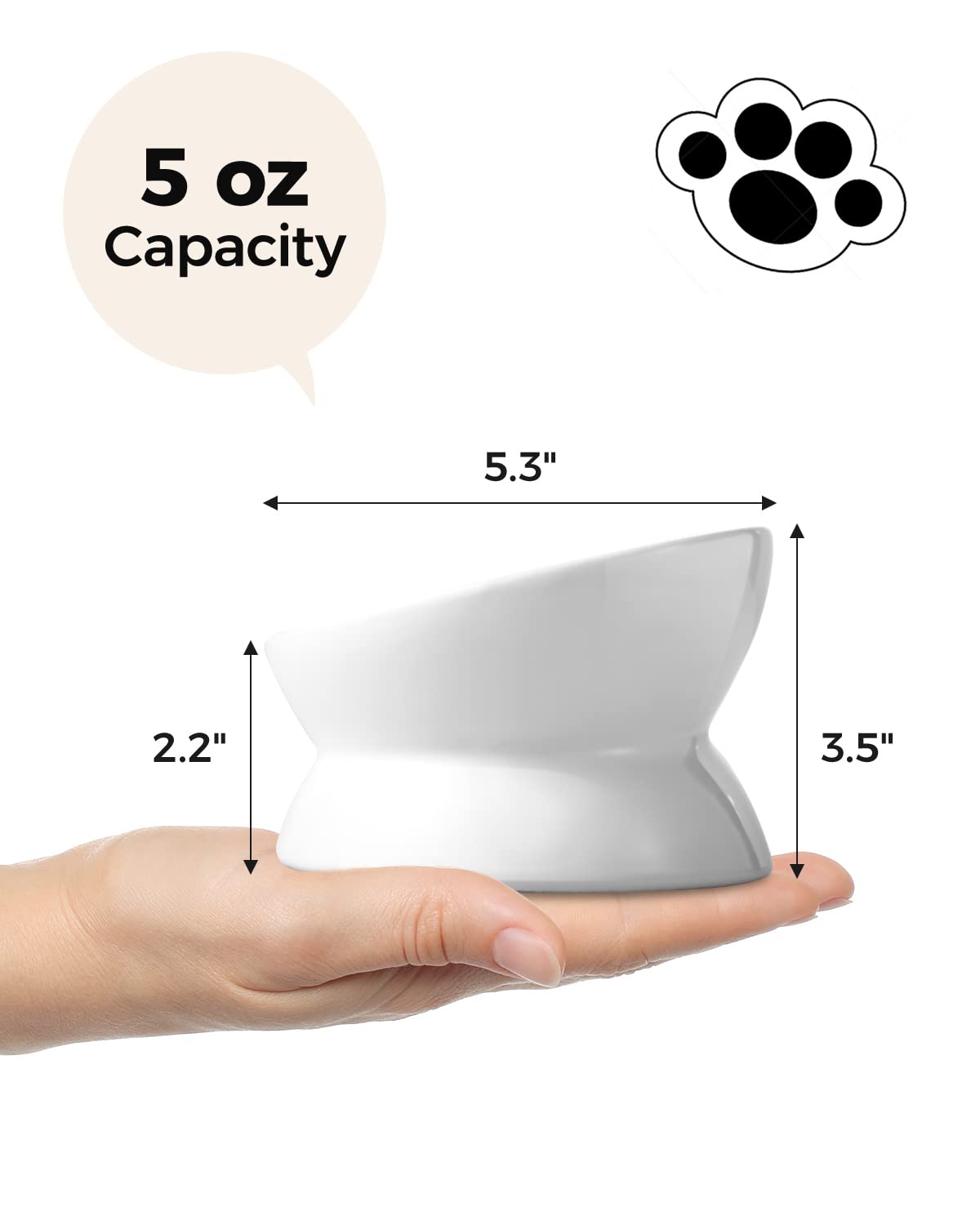 LoeJan plato ceramico blanco diseño seguro para bigotes
