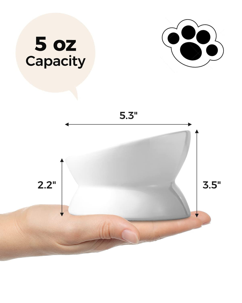 LoeJan plato ceramico blanco diseño seguro para bigotes