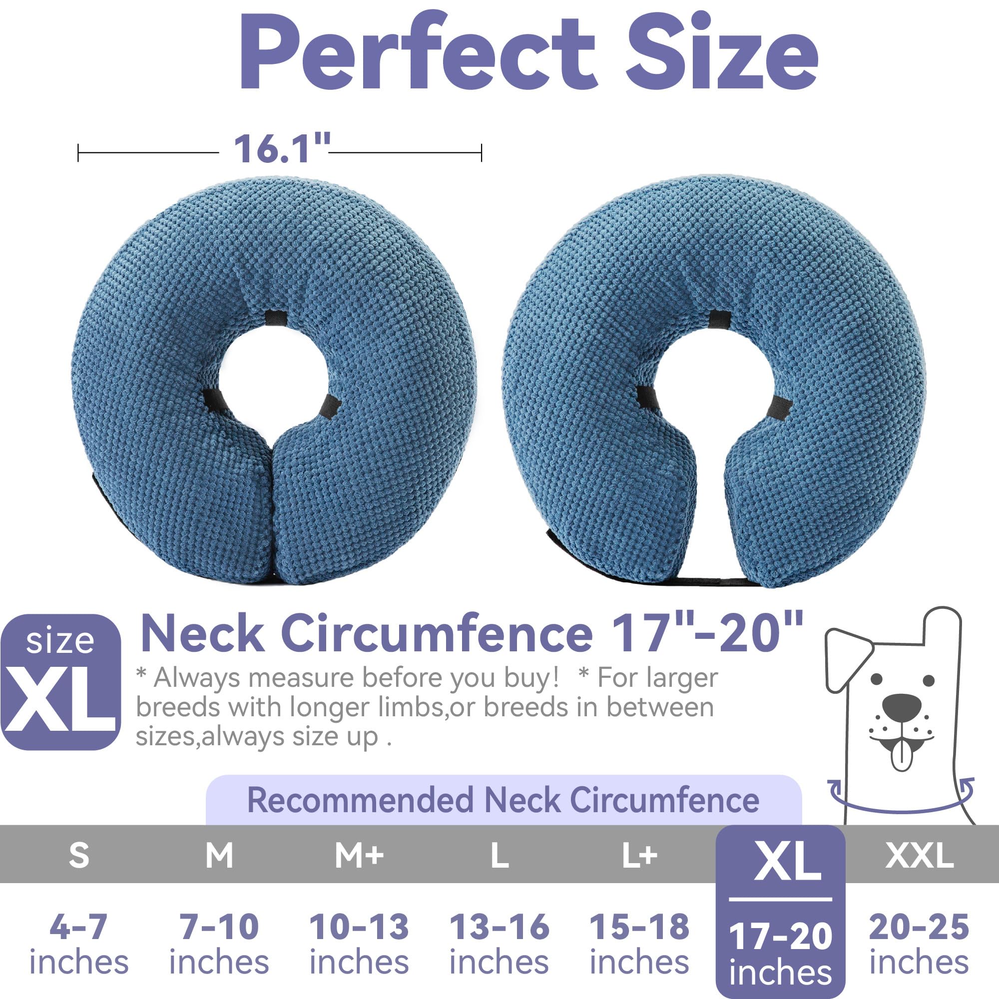 Loflaze collar inflable, enfoque en tela 3D suave para mayor comodidad.