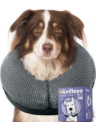 Collar inflable suave de Loflaze para perros postoperatorios, movimiento libre.