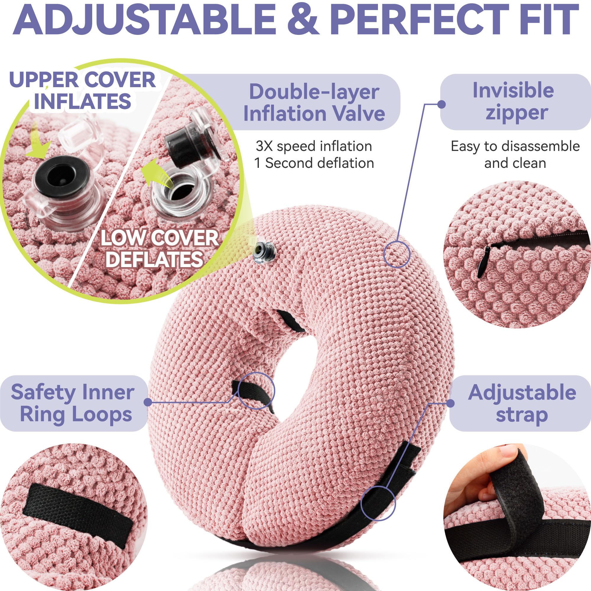 Loflaze collar inflable facilita uso diario y limpieza.