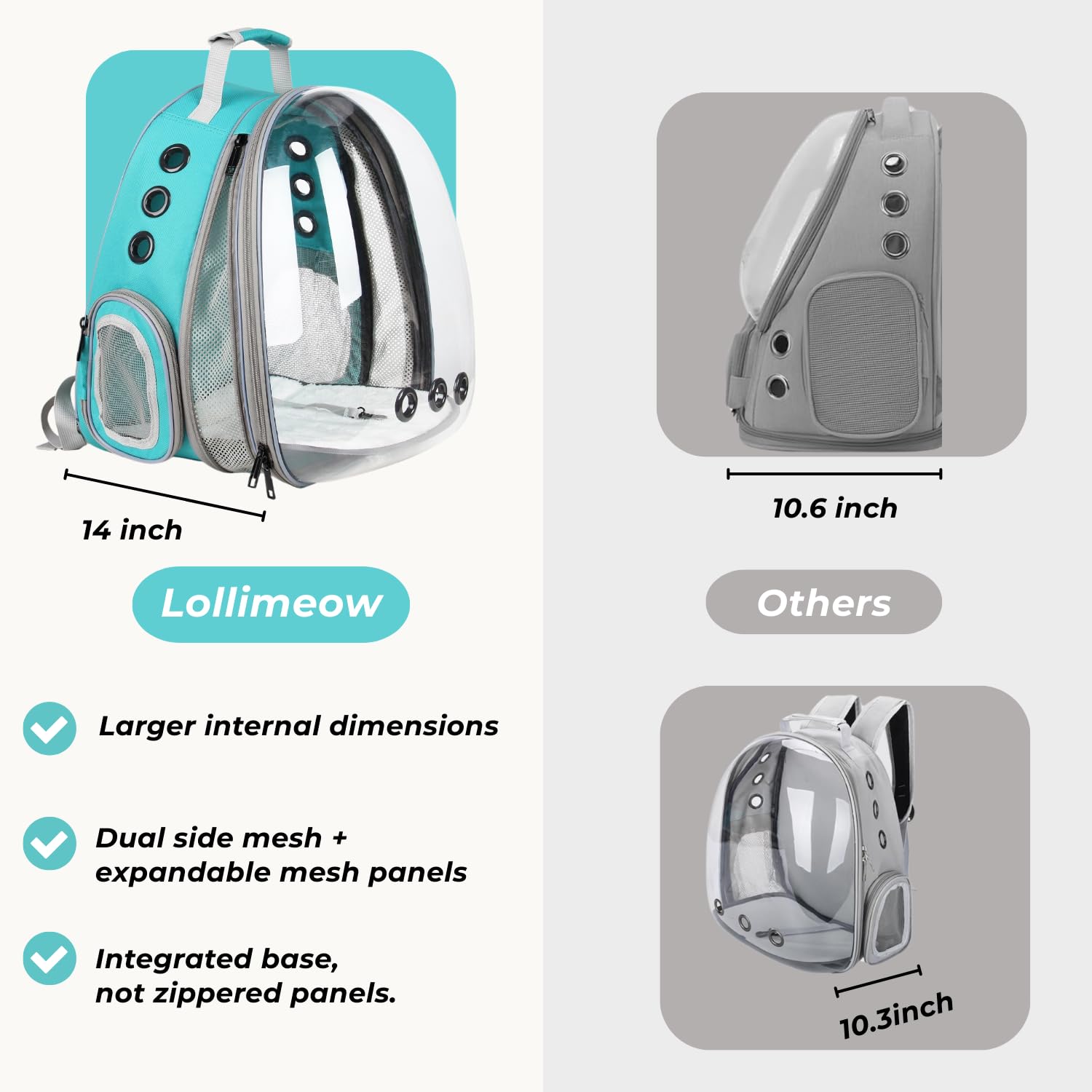 Tecnología de alivio de carga Lollimeow para hombros y espalda durante caminatas