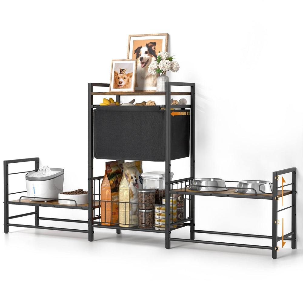 Lomivra soporte elevado para tazones con dos estaciones, ideal para múltiples perros.