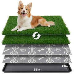 LOOBANI bandeja-hierba grande para perros 35x23 pulgadas, entrenamiento sin suelos sucios.