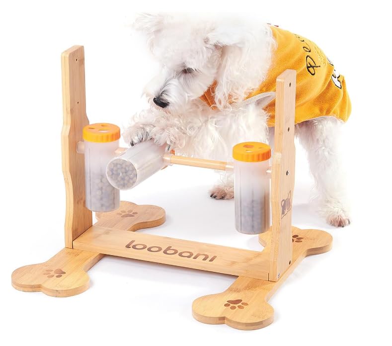 LOOBANI Juguete rompecabezas para perros; dispensador de golosinas que estimula la mente.