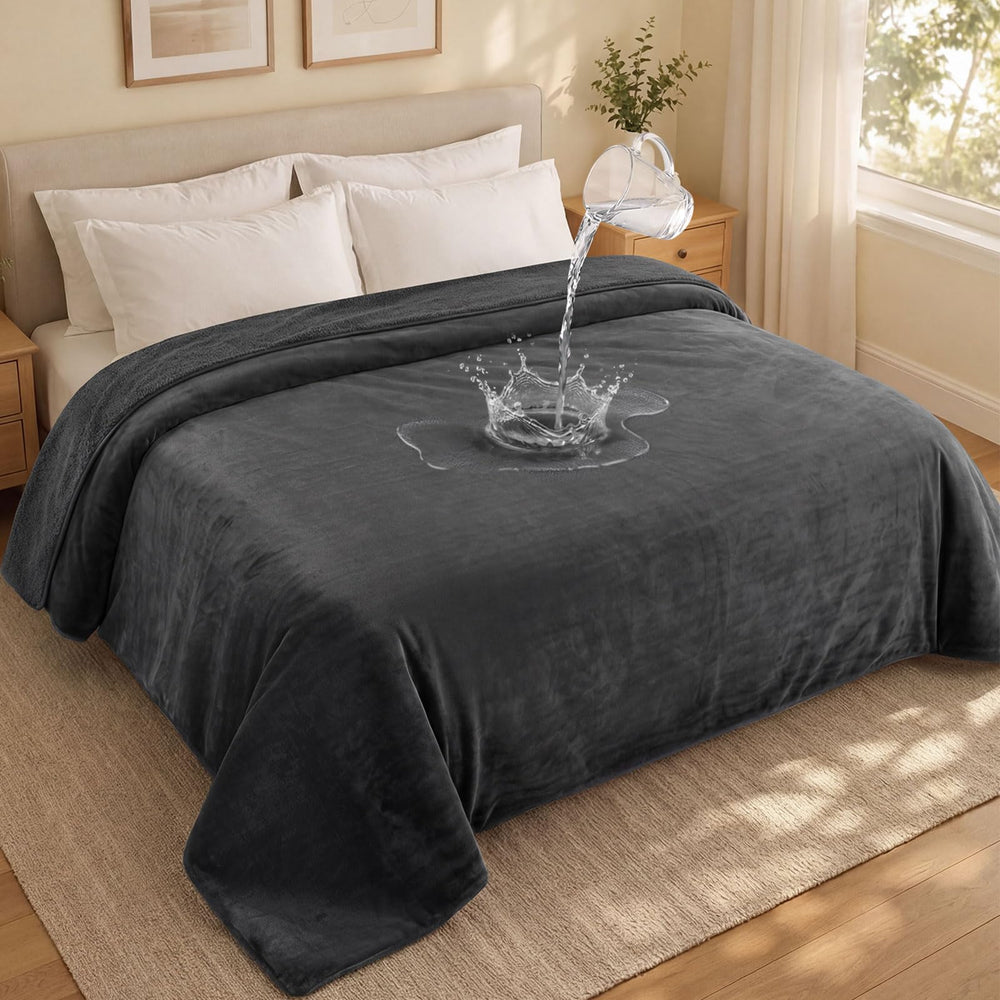 LOOBANI manta impermeable doble cara en franela para cama y sofá, protección suave