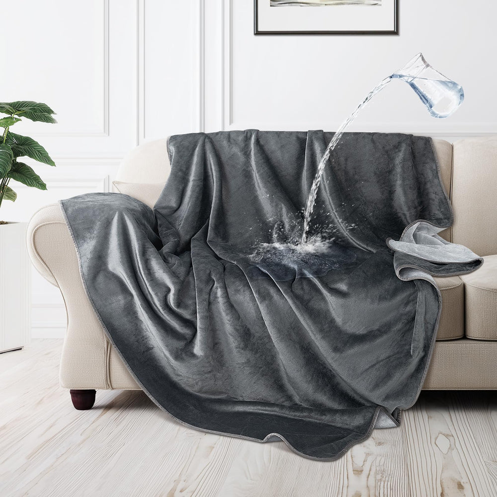 Manta LOOBANI impermeable para sofá, franela de doble cara que protege el sofá de líquidos.