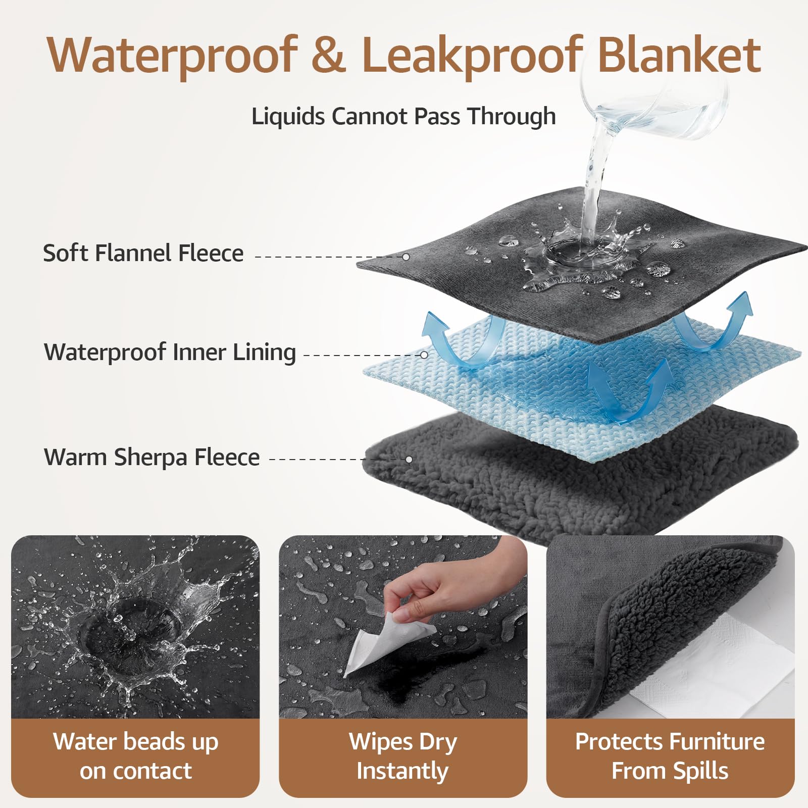 LOOBANI manta impermeable protege muebles del pelo y derrames