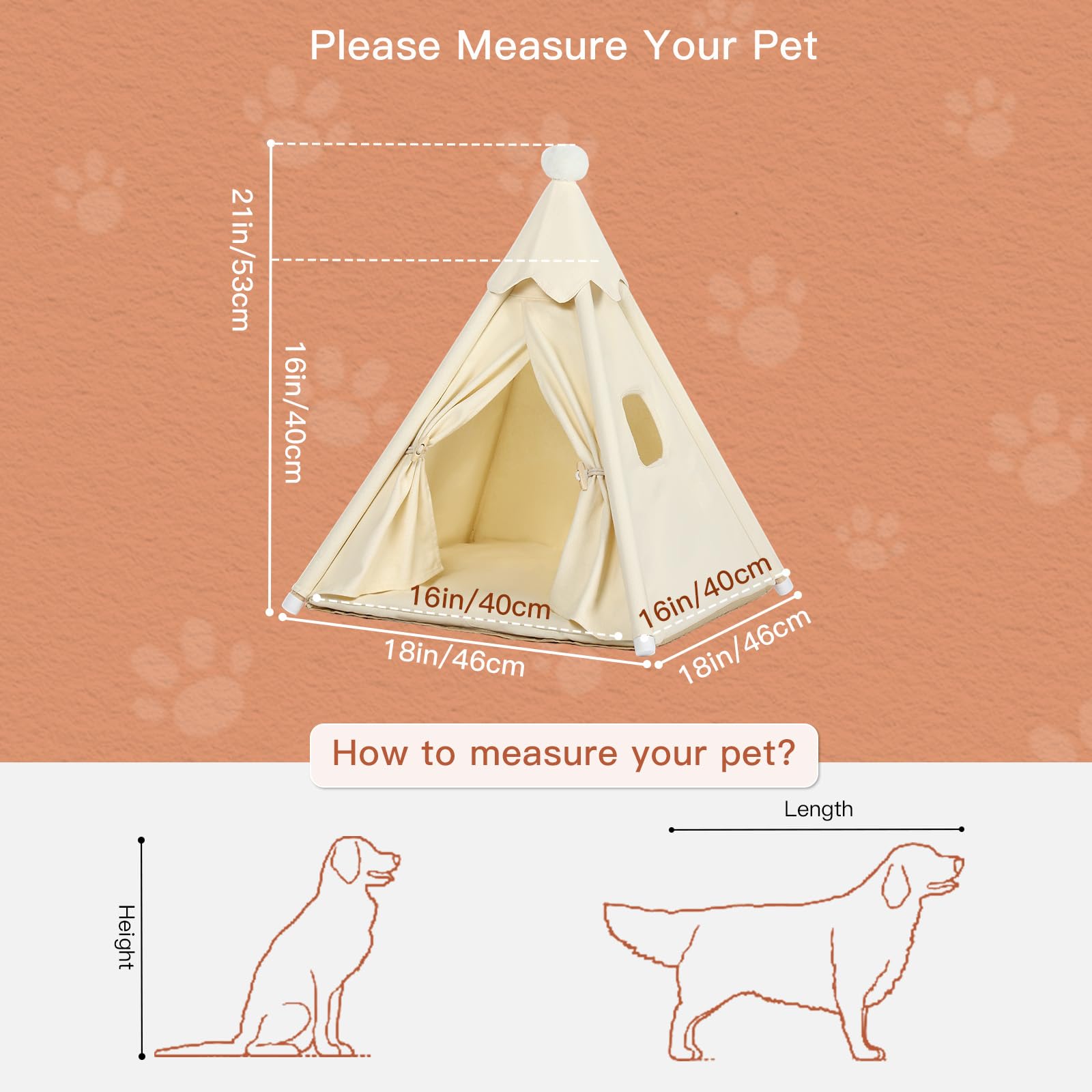 LOOBMBNS tipi para mascotas, interior espacioso con buena ventilación