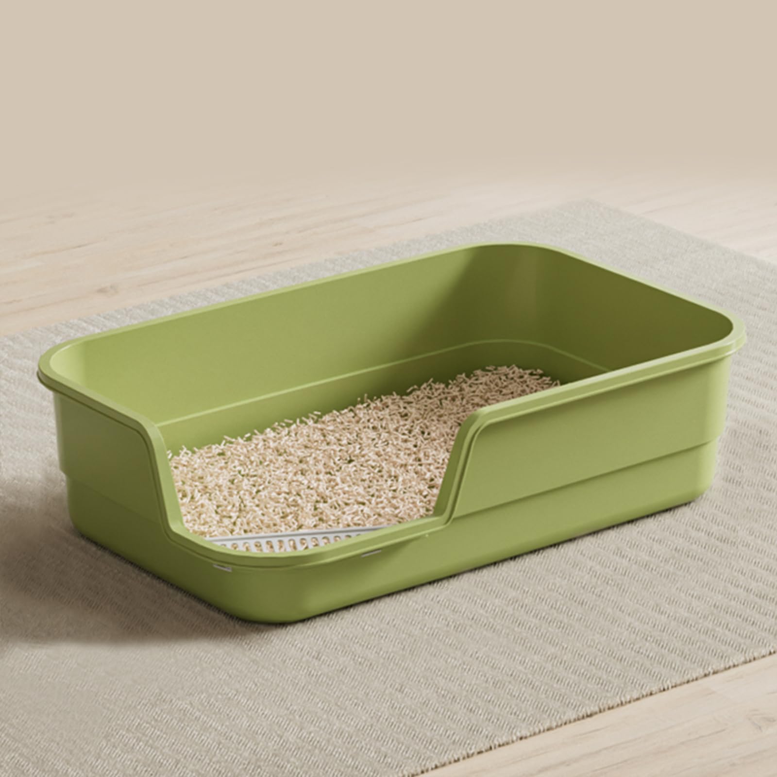 LoopTime caja de arena para gatos con entrada baja, acceso cómodo.