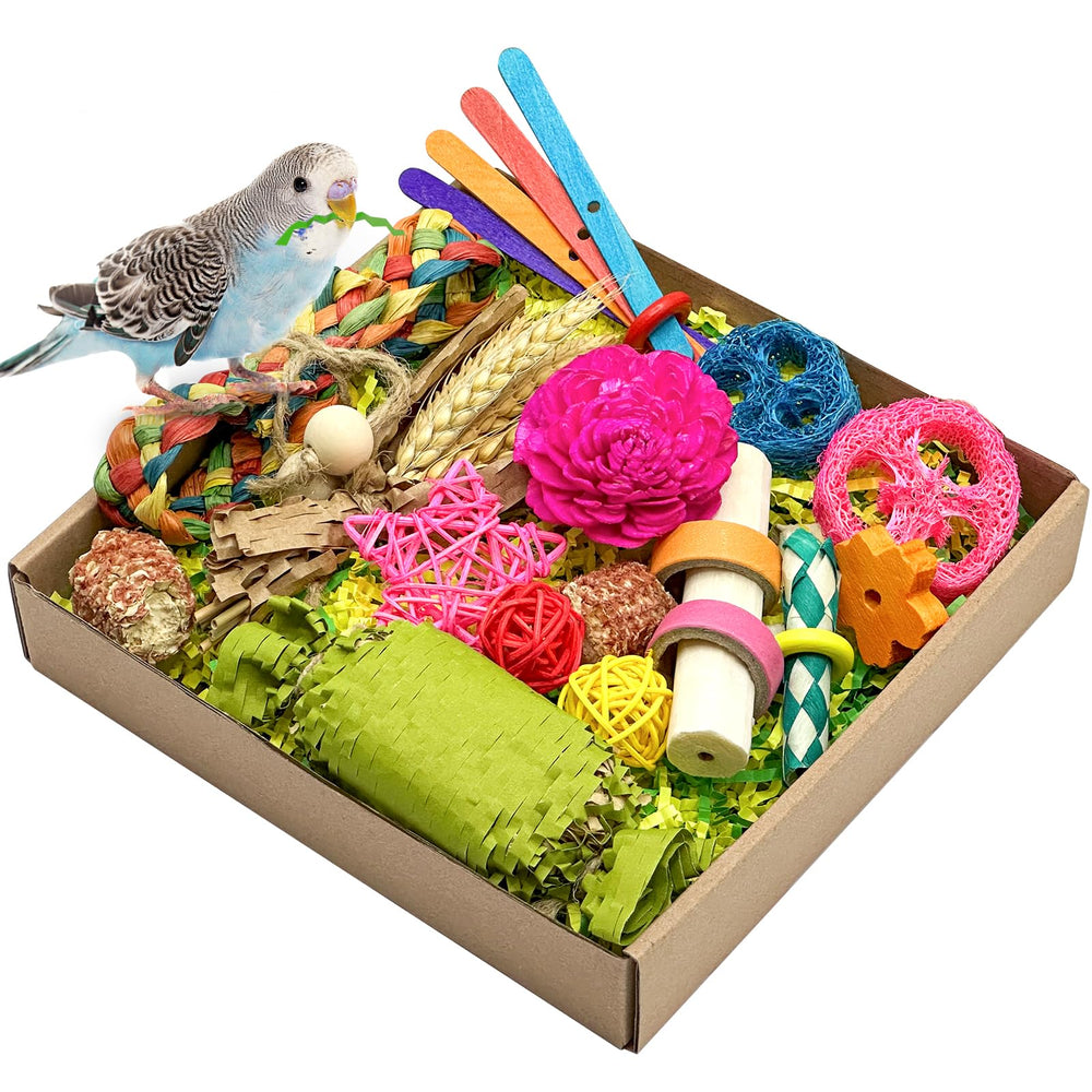 Juguete LOPERDEVE para forraje: caja de juego que estimula la curiosidad del loro.