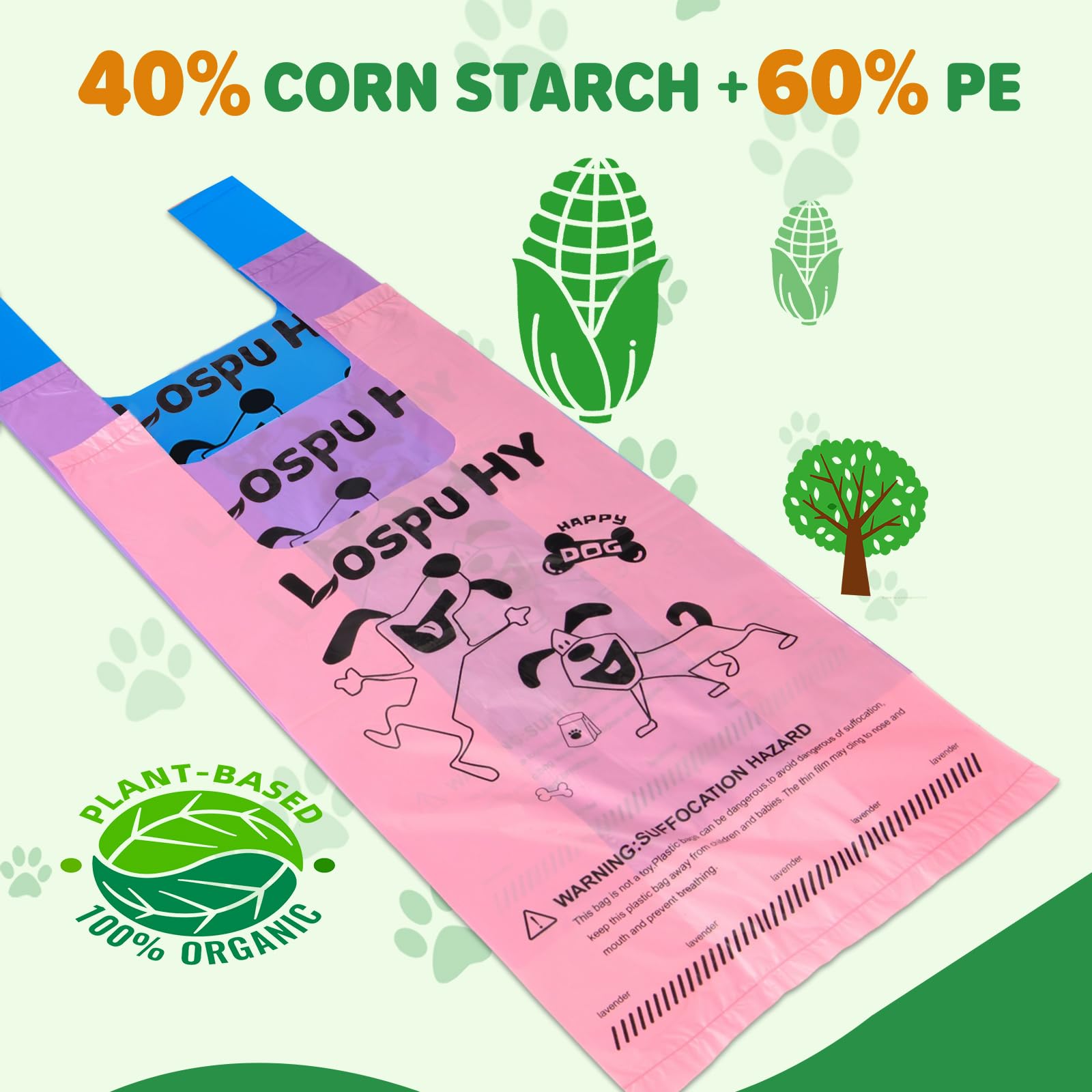 Bolsas Lospu HY con aroma lavanda para caminatas más agradables.