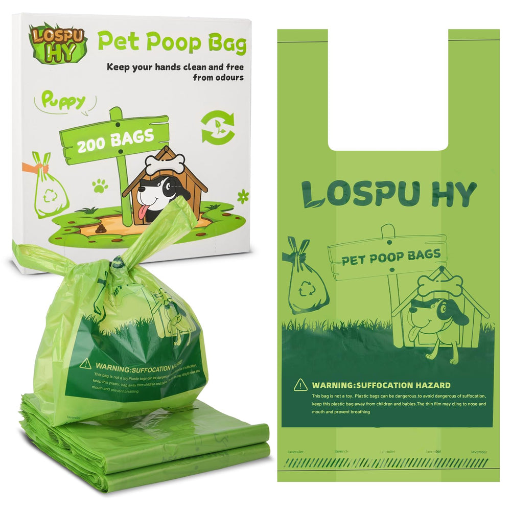 Bolsas Lospu HY en caja con aroma a lavanda para paseos limpios.