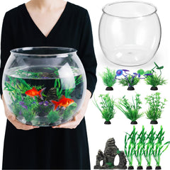 Lounsweer acuario 5 galones transparente para observar peces desde cualquier ángulo.