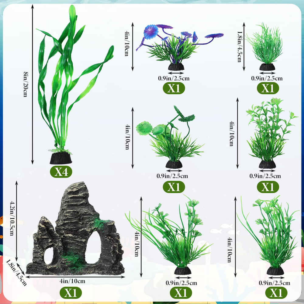 Plantas artificiales verdes de Lounsweer para acuario duraderas y sin mantenimiento.