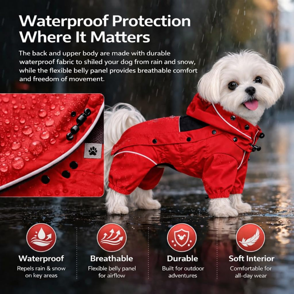 Lovelonglong abrigo para perro con cobertura de cuerpo completo mantiene seco al andar