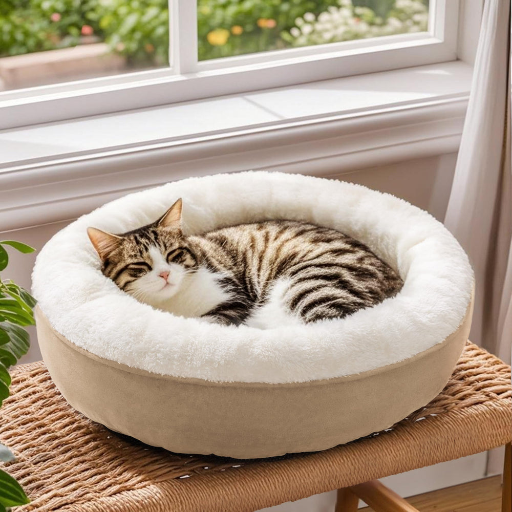 Love's cabin cama-donut-base-resistente-agua, base protegida contra derrames.