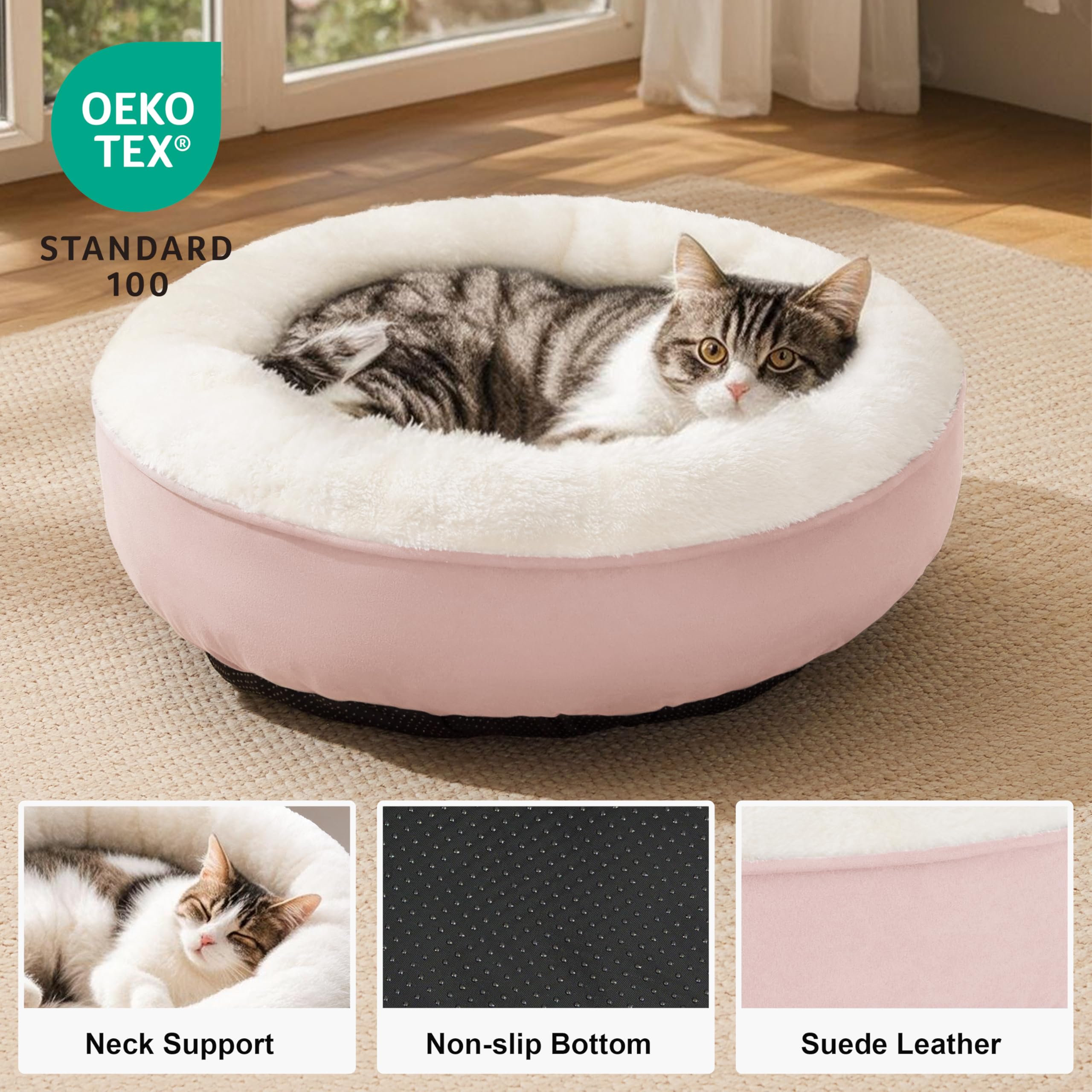 Love's cabin cama donut con borde elevado ofrece seguridad y descanso.