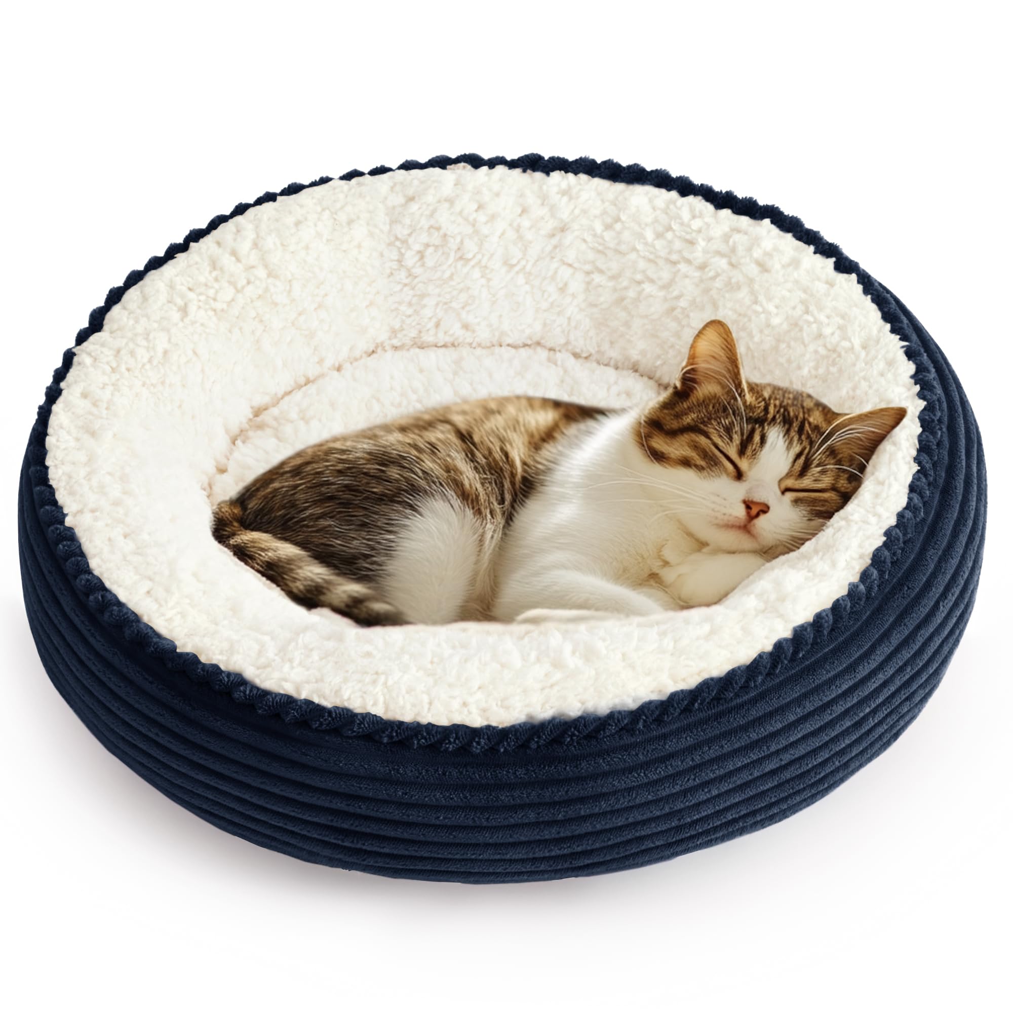 Love's cabin cama donut para mascotas: nido acolchado para gatos y perros pequeños.
