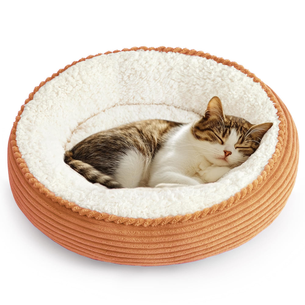 Love's cabin cama-donut-redonda 20 pulgadas, refugio cómodo para mascotas pequeñas.
