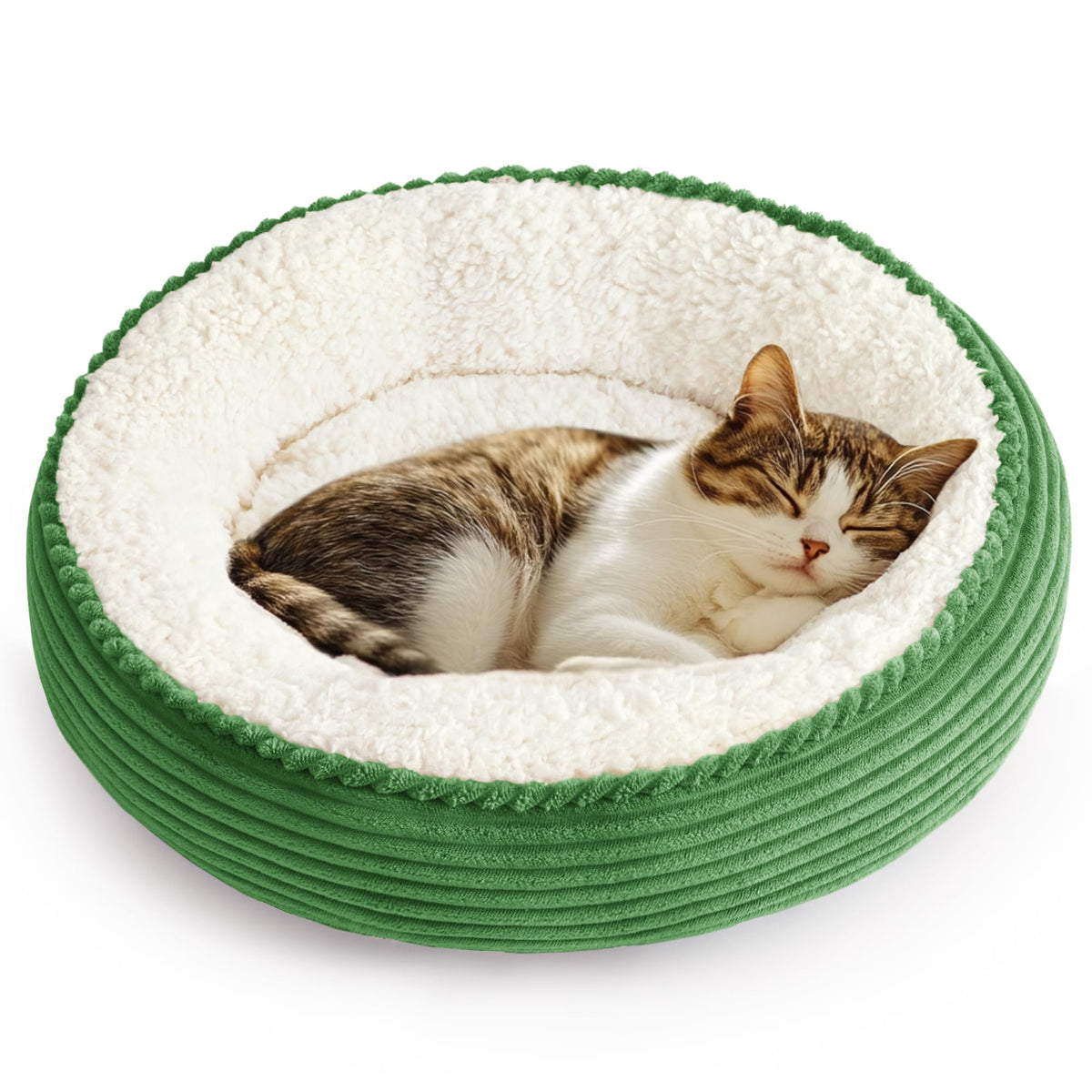 Love's cabin cama redonda para mascotas, 20 pulgadas, descanso cómodo y seguro.