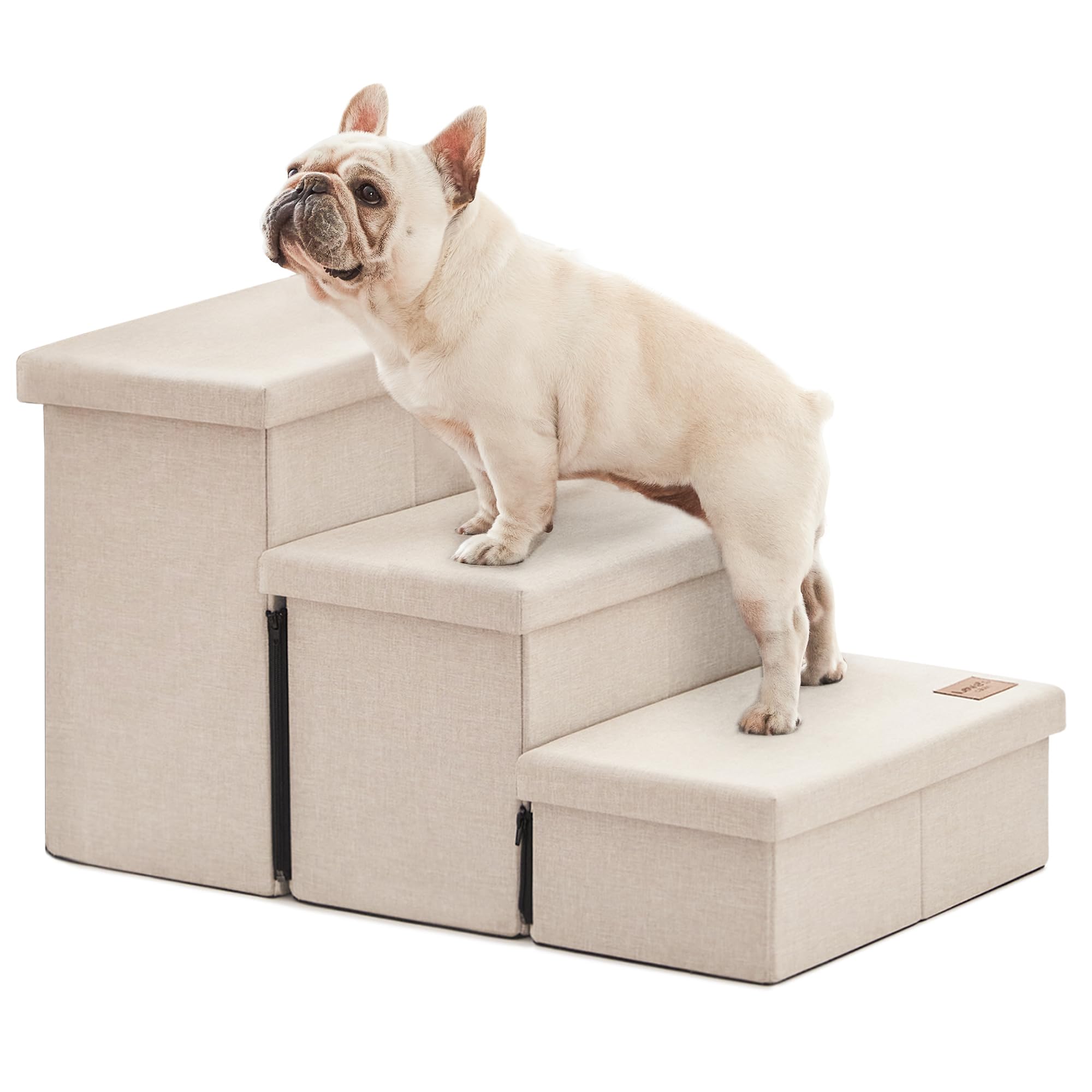 Love's cabin escaleras para perros de tres pasos para subir a la cama.