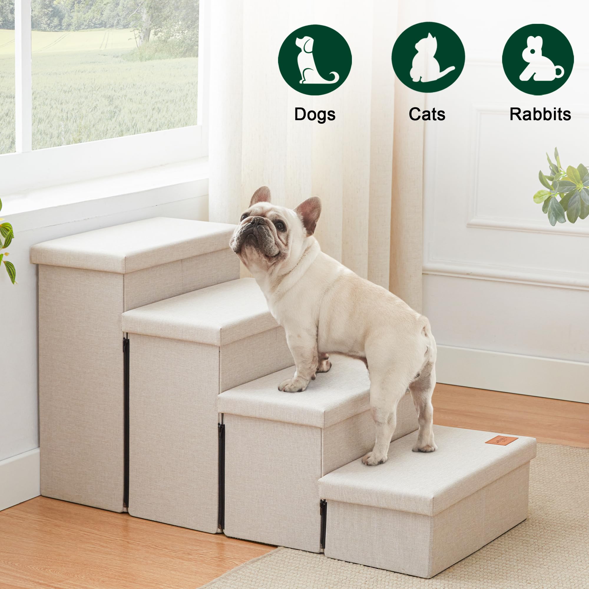 Love's cabin escalera plegable beige: fácil de transportar para viajar.