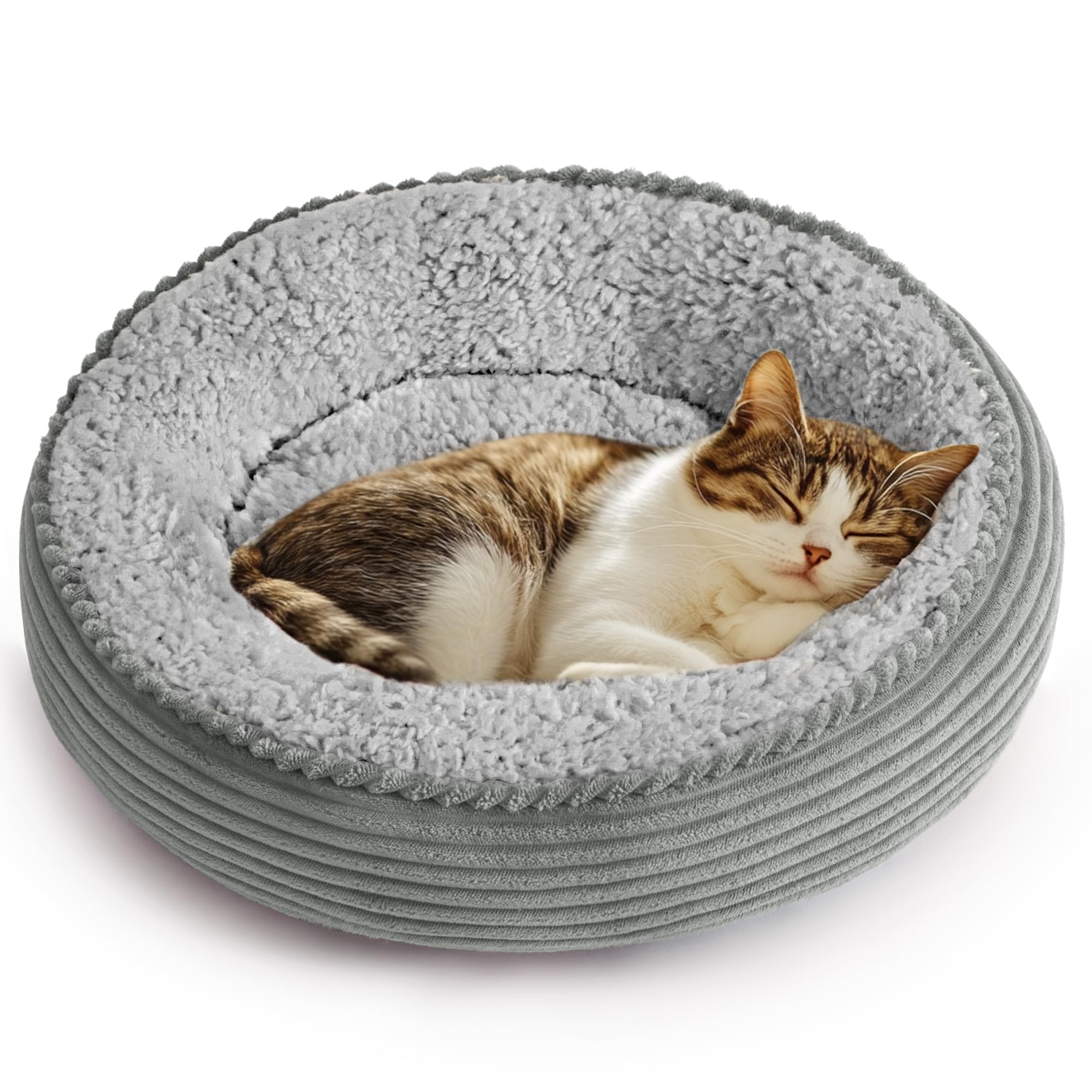 Love's cabin cama donut redonda para mascotas, ideal para acurrucarse y comodidad diaria.