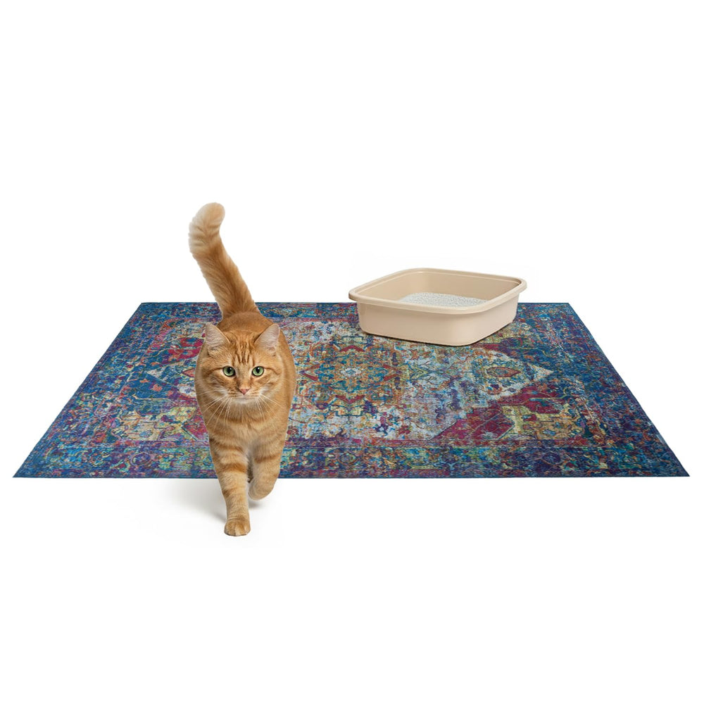 Lovewag alfombrilla para arena de gato grande 36x48 protege suelos y reduce derrames.