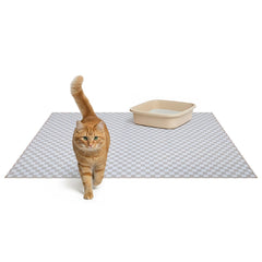 Lovewag: alfombrilla de gato 36x48 con patrón taupe, protege el suelo.