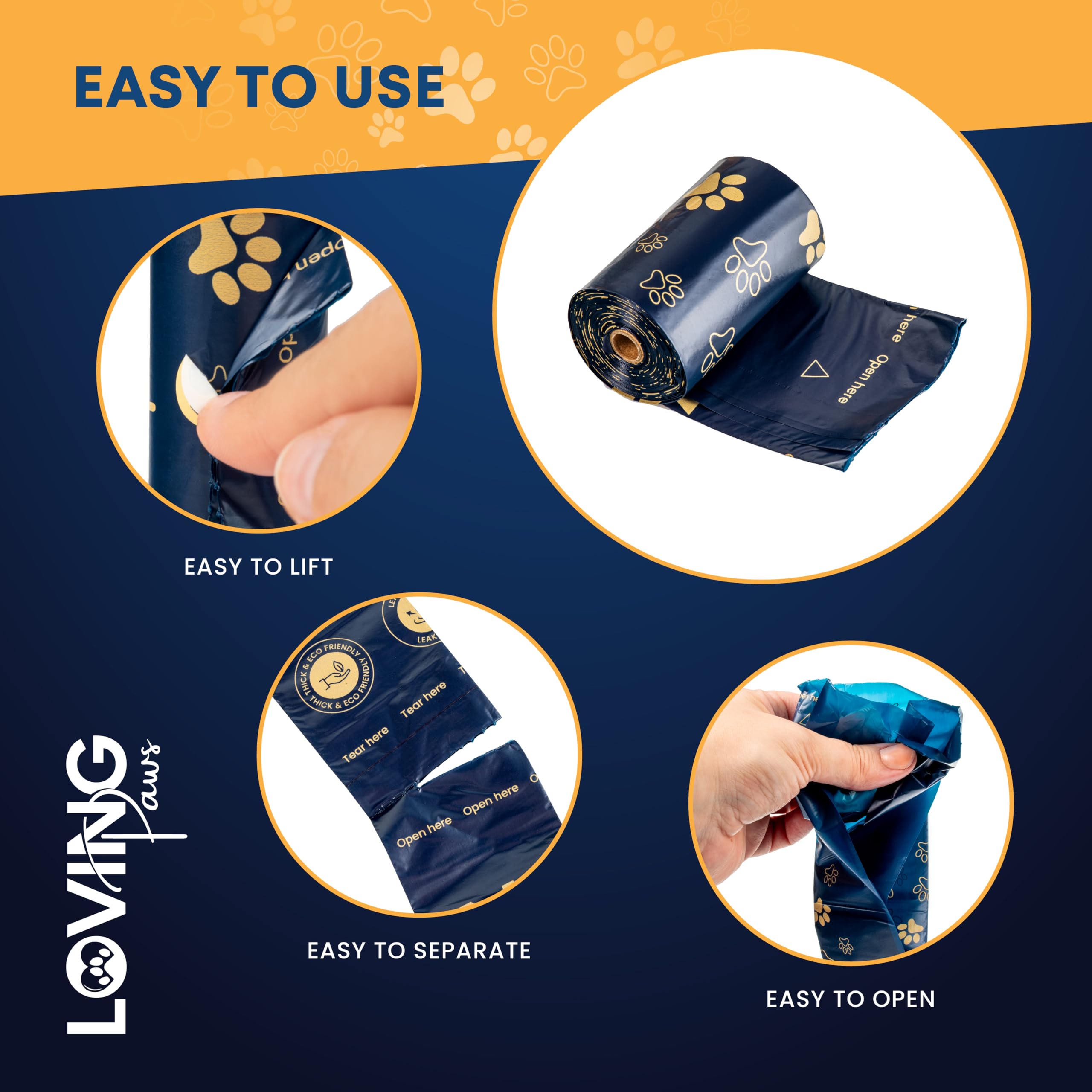 LOVING Paws bolsas de tamaño grande para perros de todos tamaños