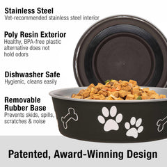 Bella Bowl de Loving Pets, exterior de resina poliresina con acabado elegante.