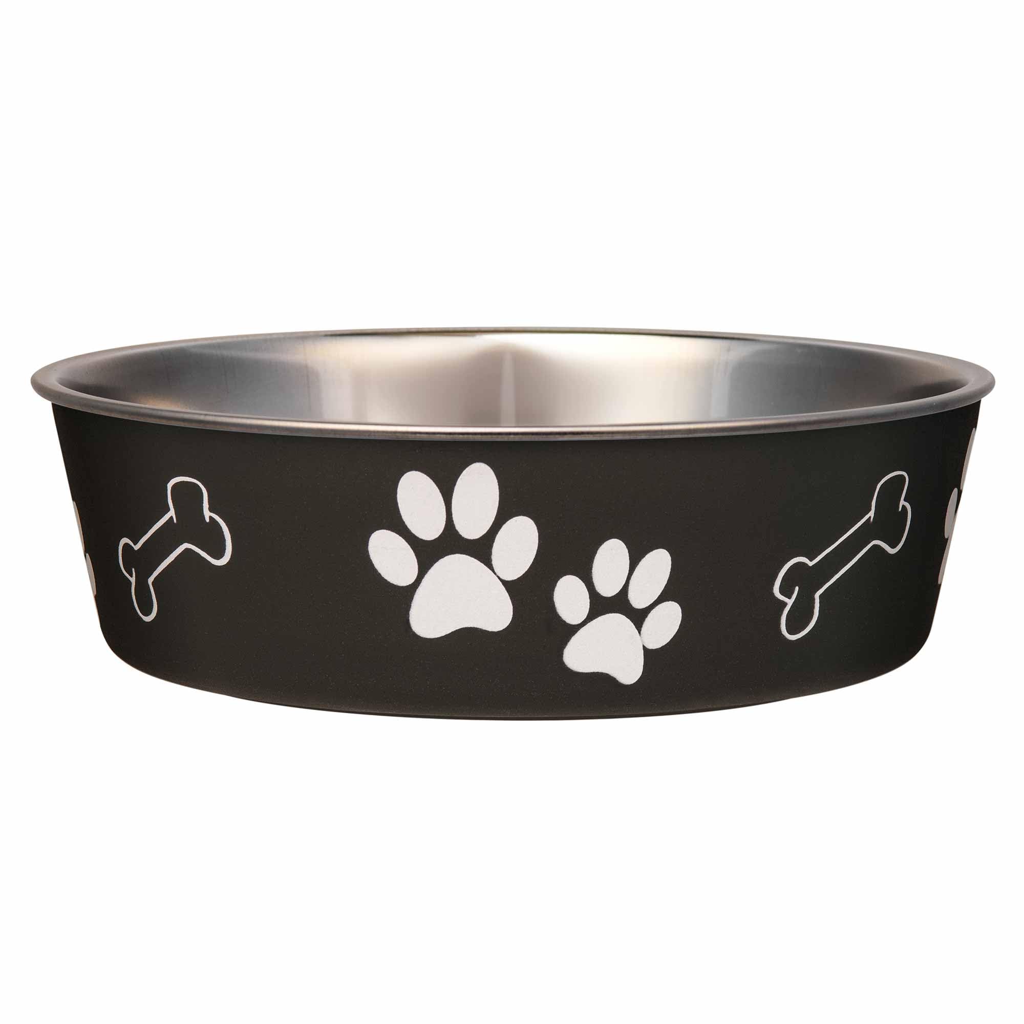 Bella Bowl de Loving Pets, interior de acero inoxidable para comida estable y limpia.