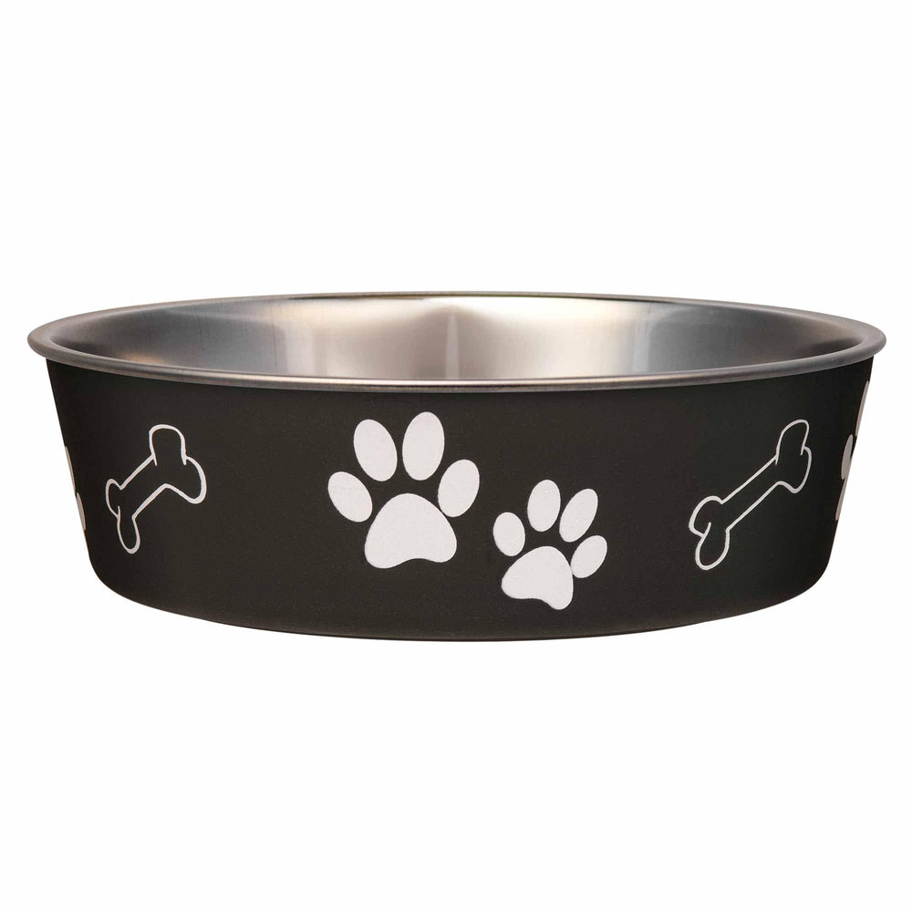 Bella Bowl de Loving Pets, interior de acero inoxidable para comida estable y limpia.