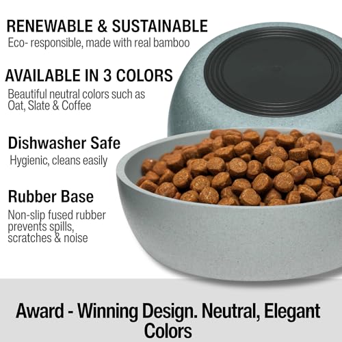 Loving Pets Dolce Bamboo plato pequeño gris pizarra ideal para comida